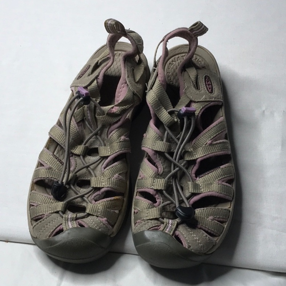 Keen Tan and Pink Sandals with Adjustable Strap Size 8